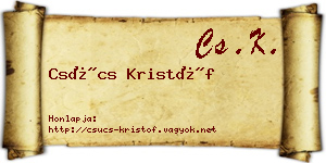 Csúcs Kristóf névjegykártya