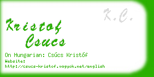kristof csucs business card