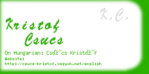 kristof csucs business card